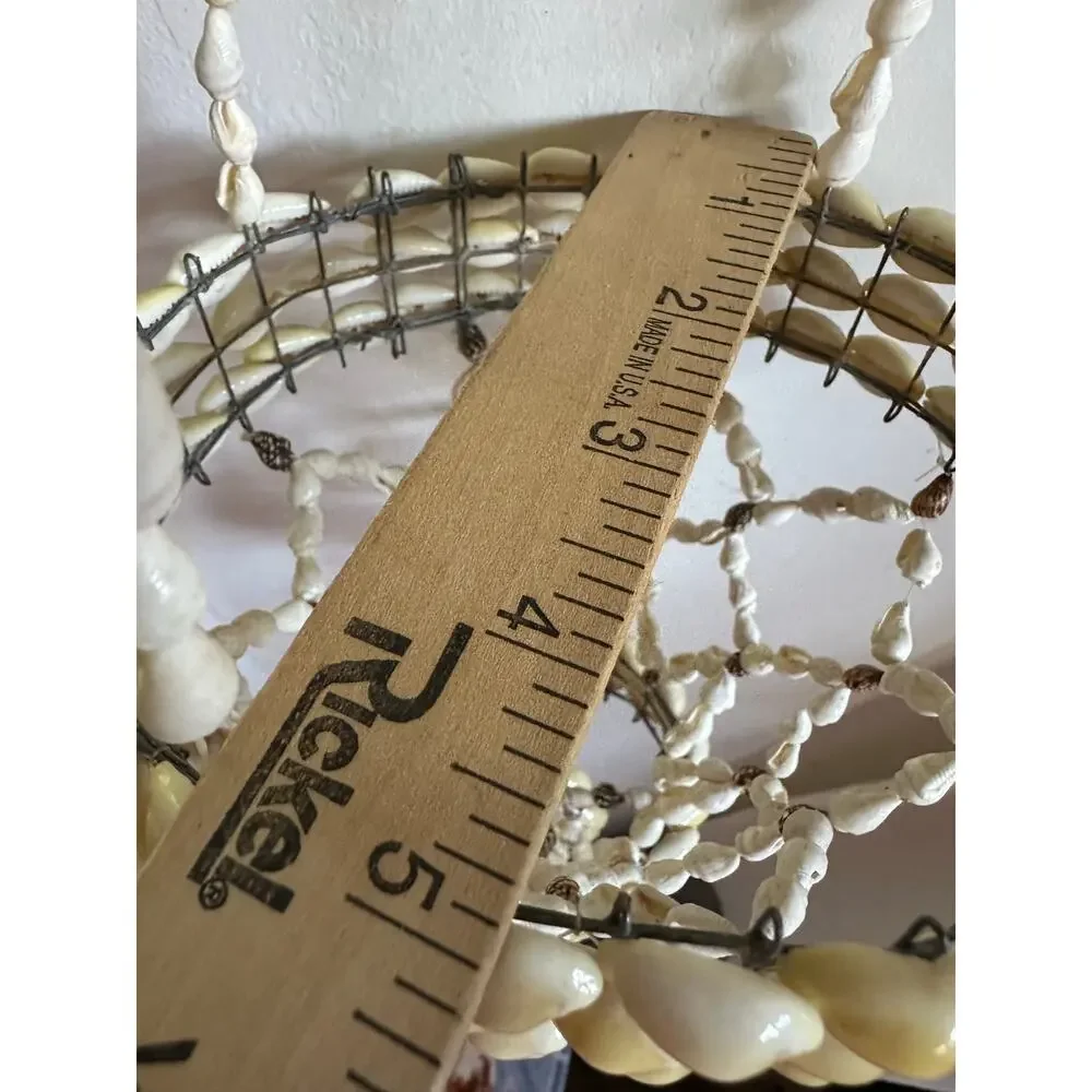 Vintage Sea Shell Hanging Macrame Plant candle Holder Boho decor beach nautical
